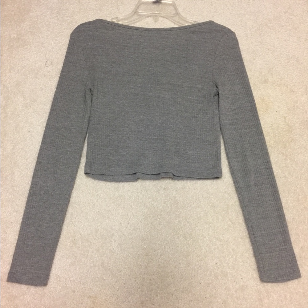 TOPSHOP ribbed V-Neck crop top - Picture 3 of 5